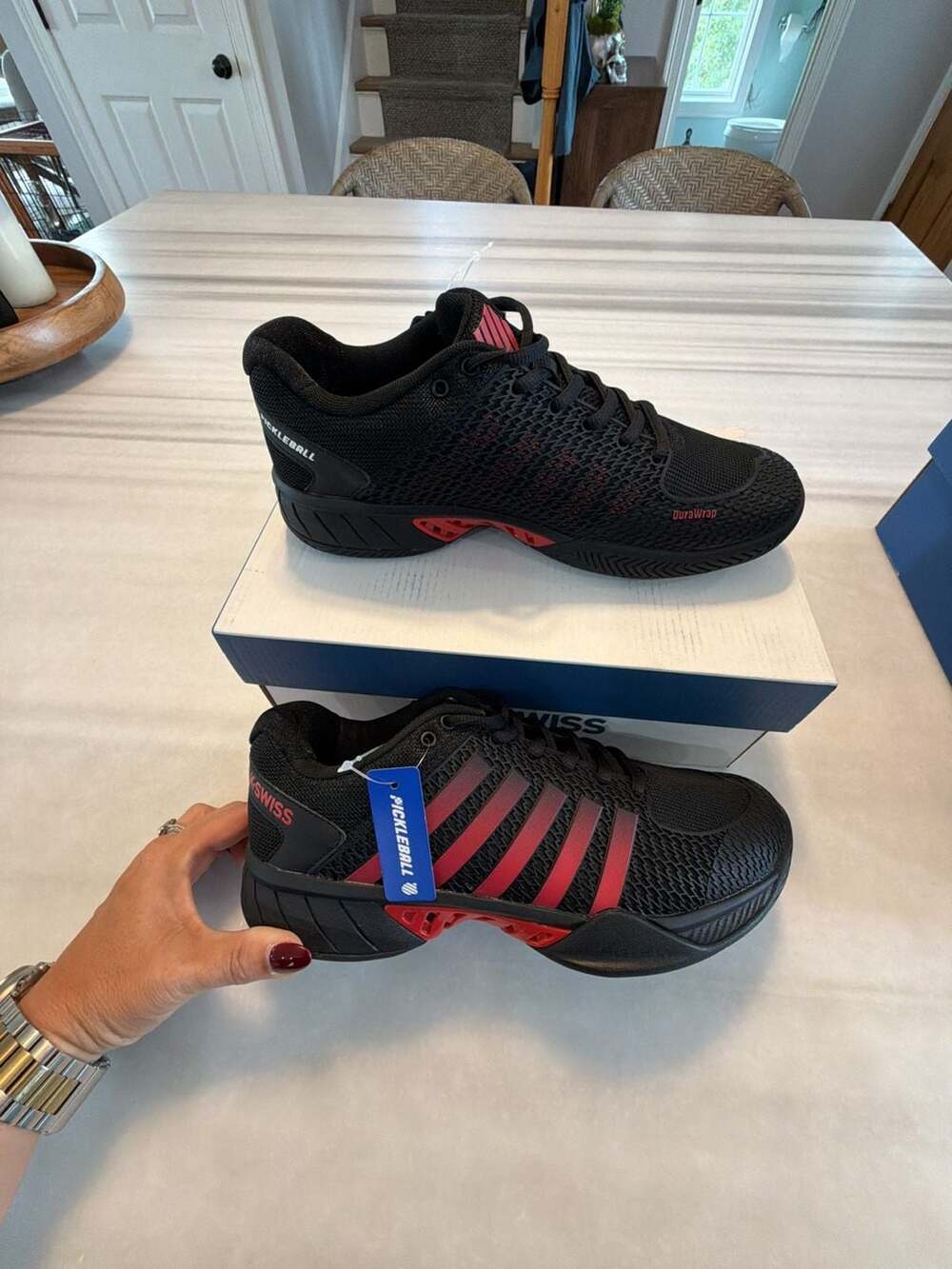 K-Swiss Express Light Pickleball Size M7.5 Black Lollipop Tennis Shoes